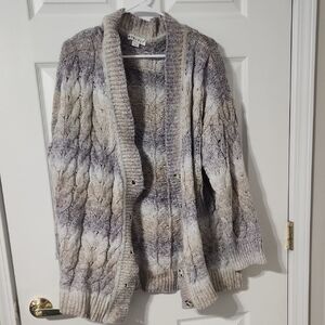 Ava & Viv Multicolor Cable Knit Cardigan